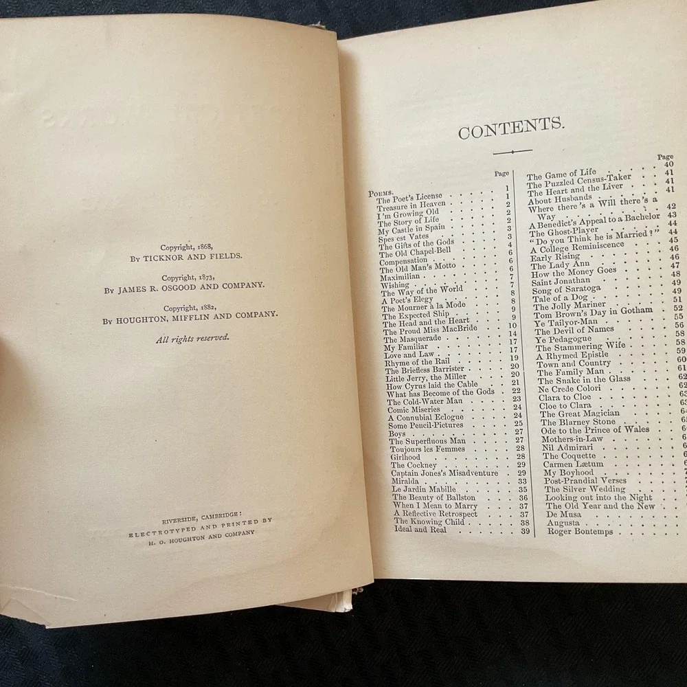Vintage‎ 1883 John G Saxe Poems Poetical Works Hardcover Houghton Mifflin Book